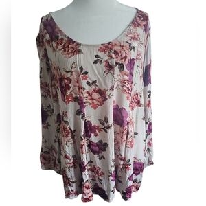 Torrid Fit And Flare Crinkle Gauze Floral Top 2X